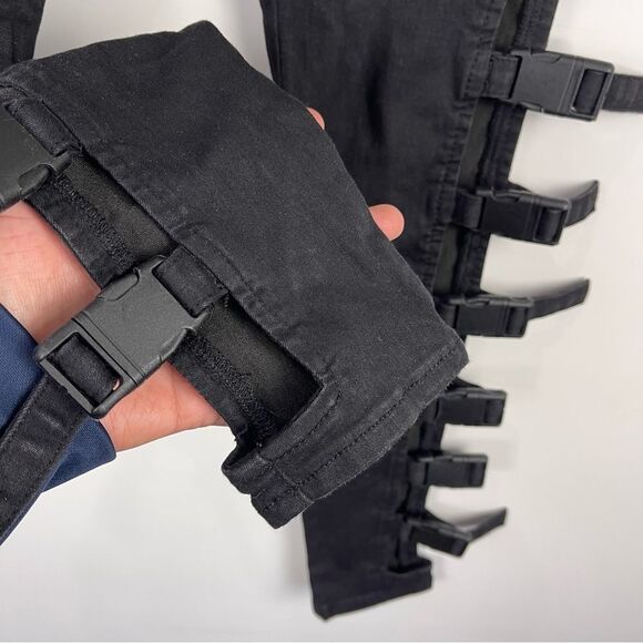 TOPSHOP Joni High Rise Skinny Ankle Jeans Open Sides Buckles Strappy Size 30 - Picture 6 of 9